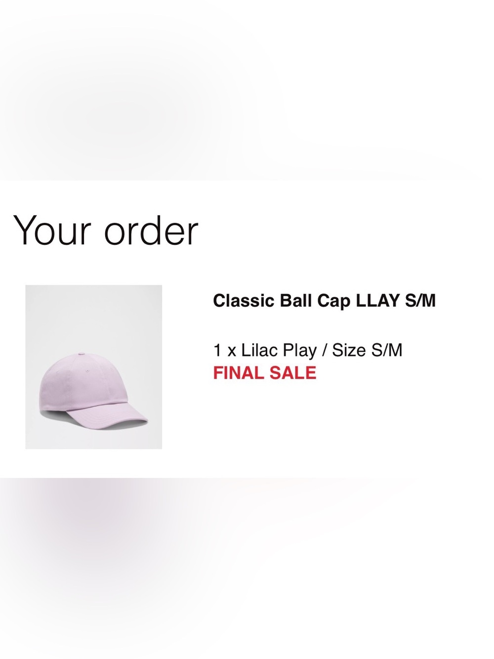 NWT Lulumon Classic Ball Cap - Lilac play